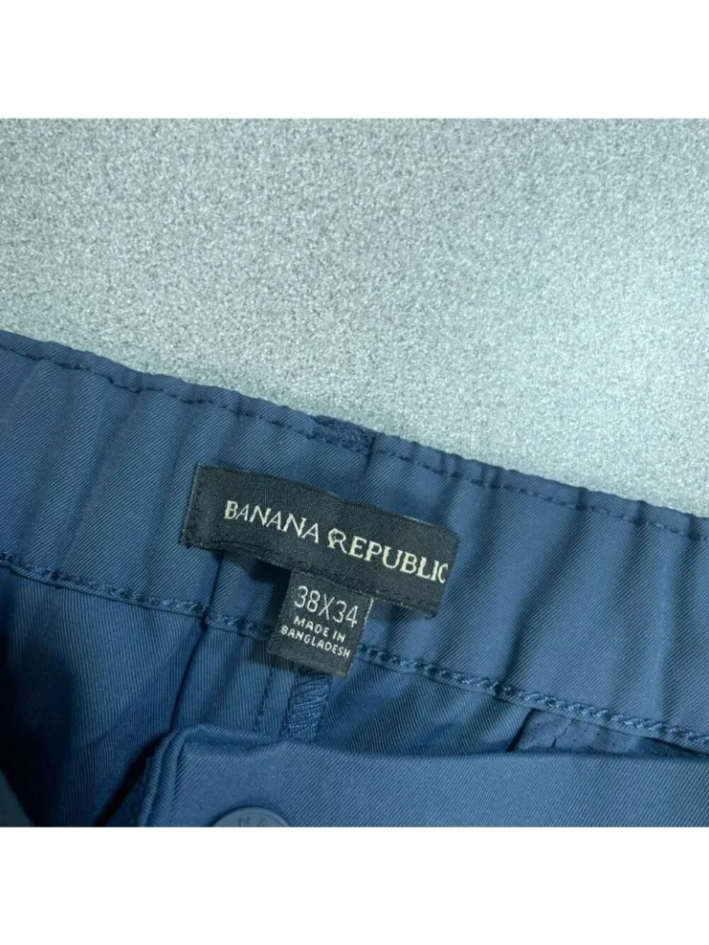NWOT Banana Republic Commuter Tech Pants Men's 38x34 Navy Blue Flat Front